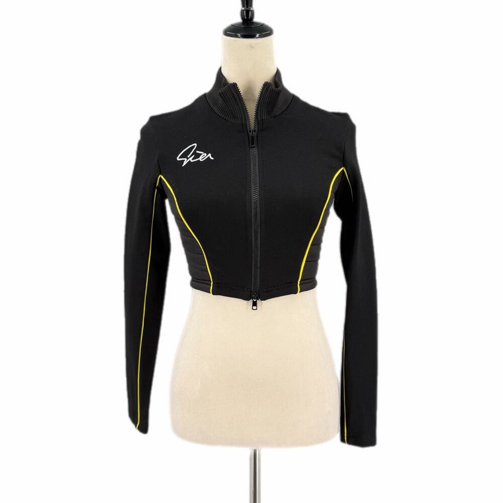 I.AM.GIA Black Yellow Cropped Streetwear Motorsports Baddie Biker Scifi Jacket